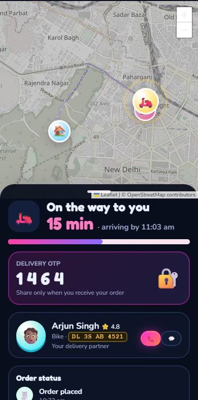 Customer live delivery tracking on a phone
